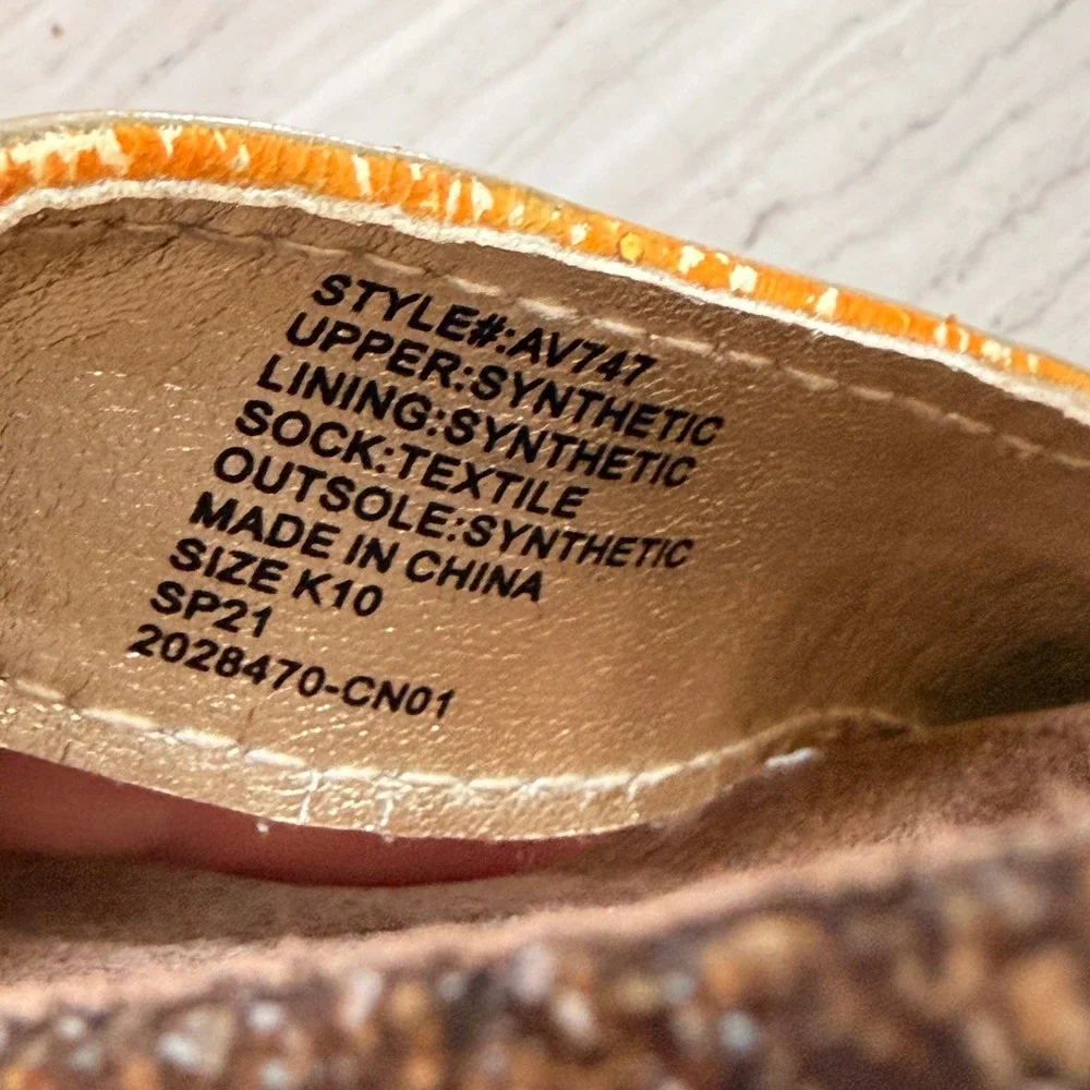 J.Crew Crewcuts Glitter Cork Sandals Gold Glam Vacation Going Out AV747 K10 EUC